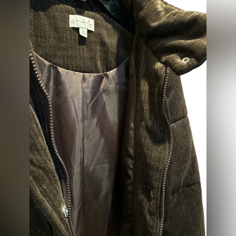 Wonderly Women’s S Brown Corduroy Puffer Jacket NWT Belk - Picture 5 of 7